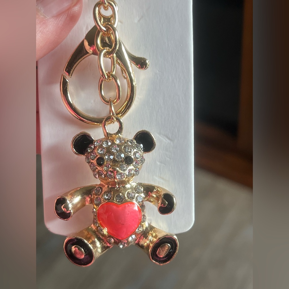 Teddy Bear Keychain‎ Orange and Gold